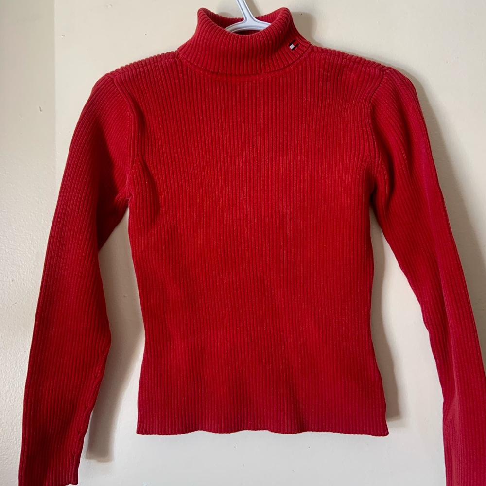 Tommy Hilfiger ribbed red turtleneck